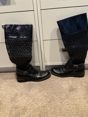 Women's Black Tall Quilted Shaft Riding Boots